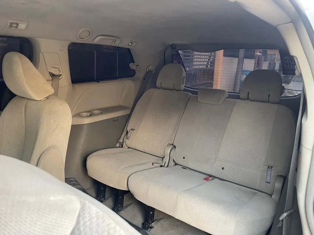 Toyota Sienna rear bench seat with beige cloth upholstery